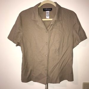 Short sleeved button up top